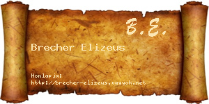Brecher Elizeus névjegykártya